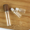 3ml 5ml 10ml Clear Glass Roll on Bottle With Natural bamboo Wood cap Sample Test Roller Ball Vials For Essential Oil Perfume