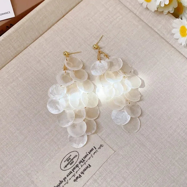 Murano Shell Drop Earrings