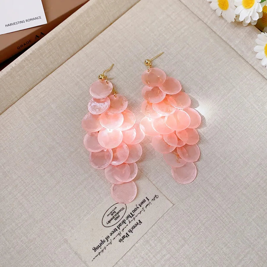 Murano Shell Drop Earrings